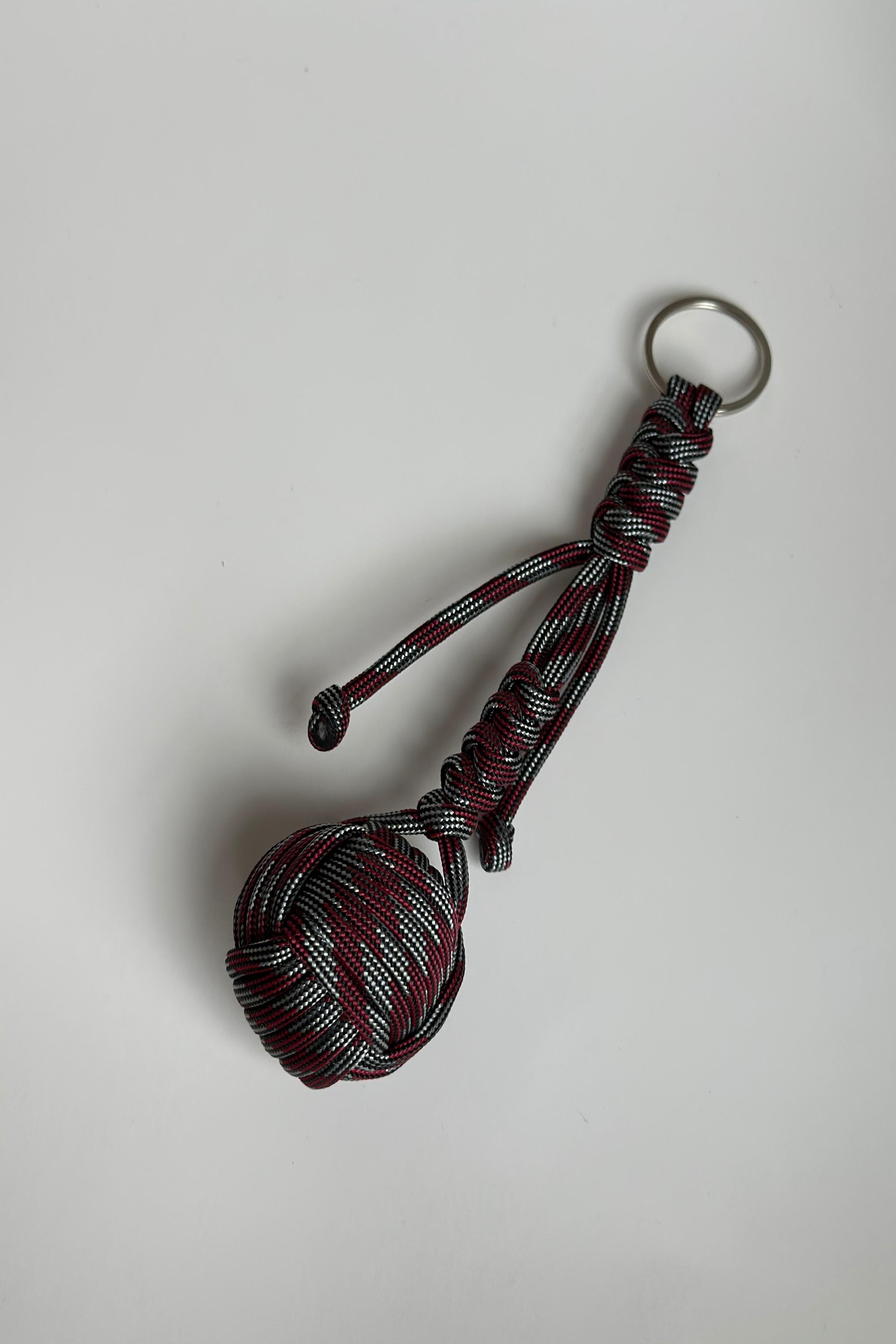 Burgundy Monkey Fist Keychain Paracord