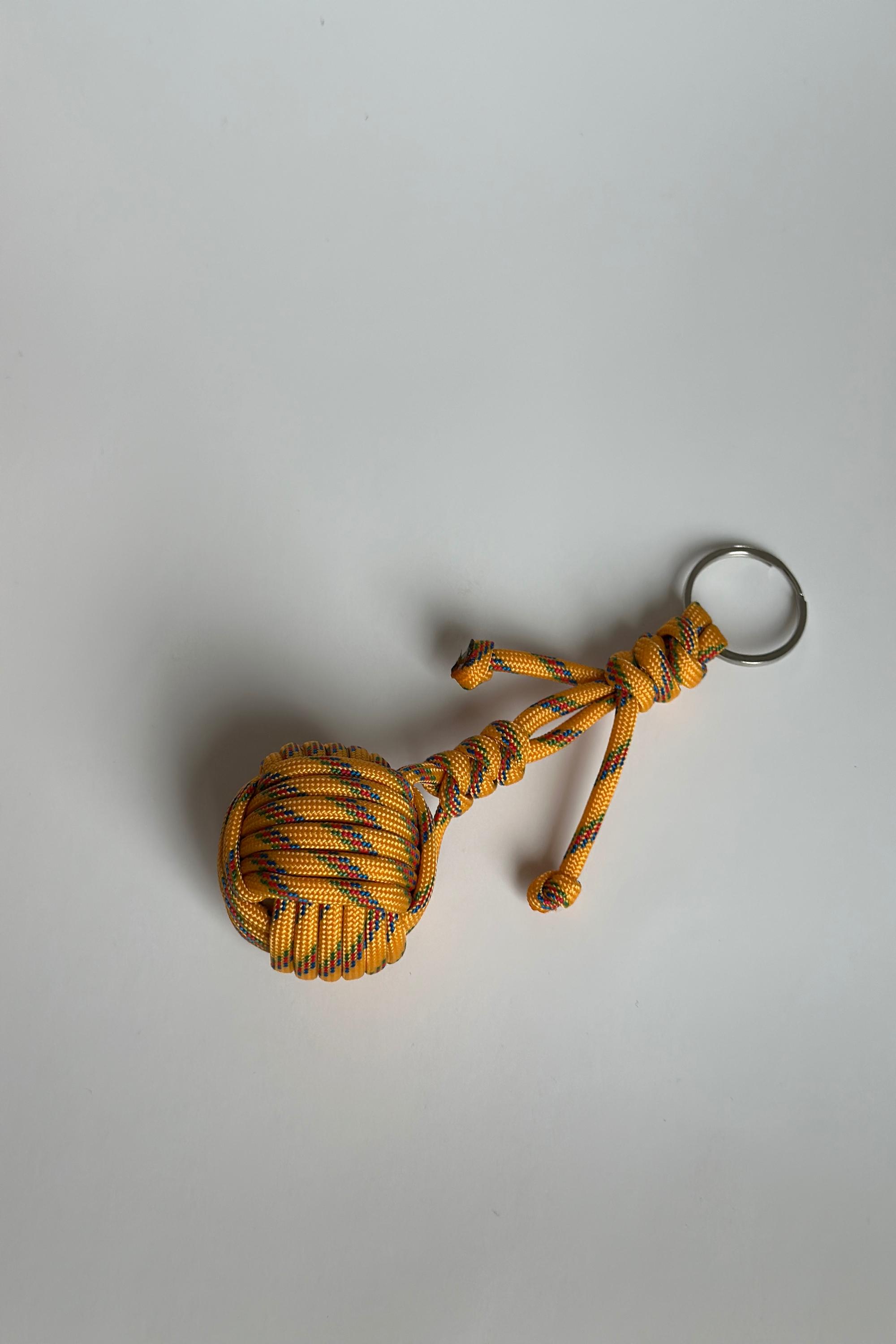 Yellow Monkey Fist Keychain Paracord